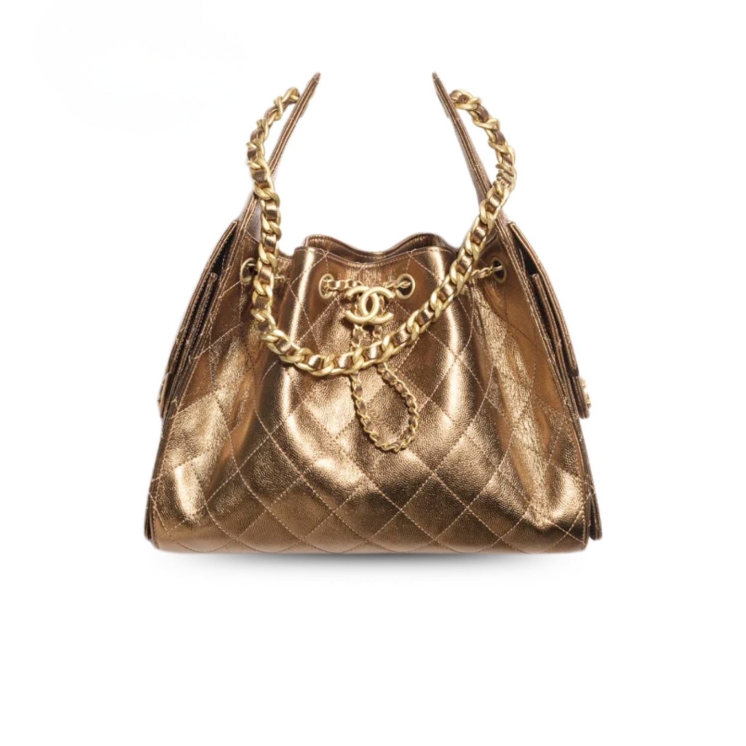 Ch**el 25 Small Handbag Dark Gold For Women 10.2in/26cm AS5293-B21060-U2158