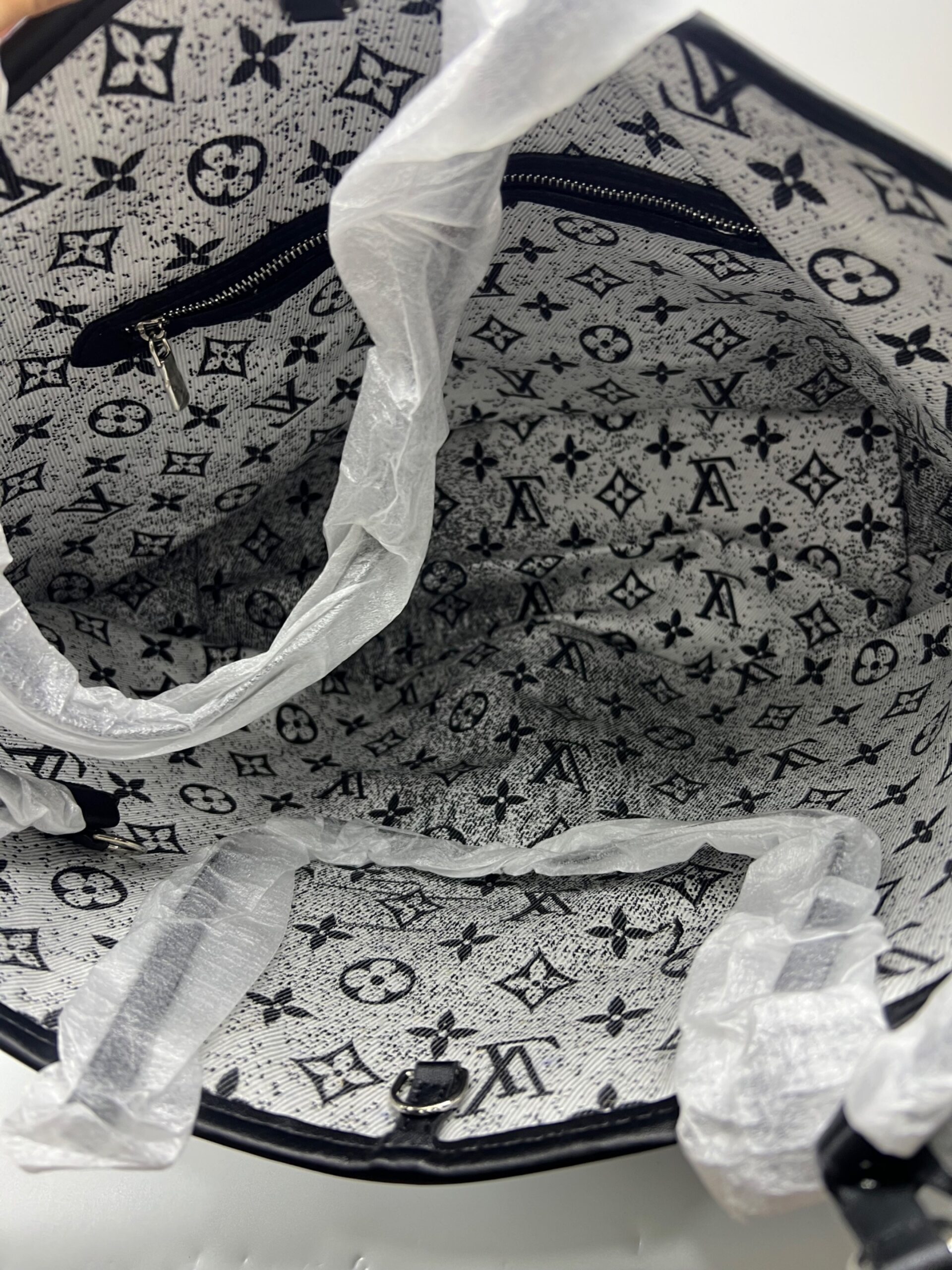 L0vis Vvtt0n Neverfull MM Monogram Jacquard Denim Totes Bag Grey For Women 12.2in/31cm M21465