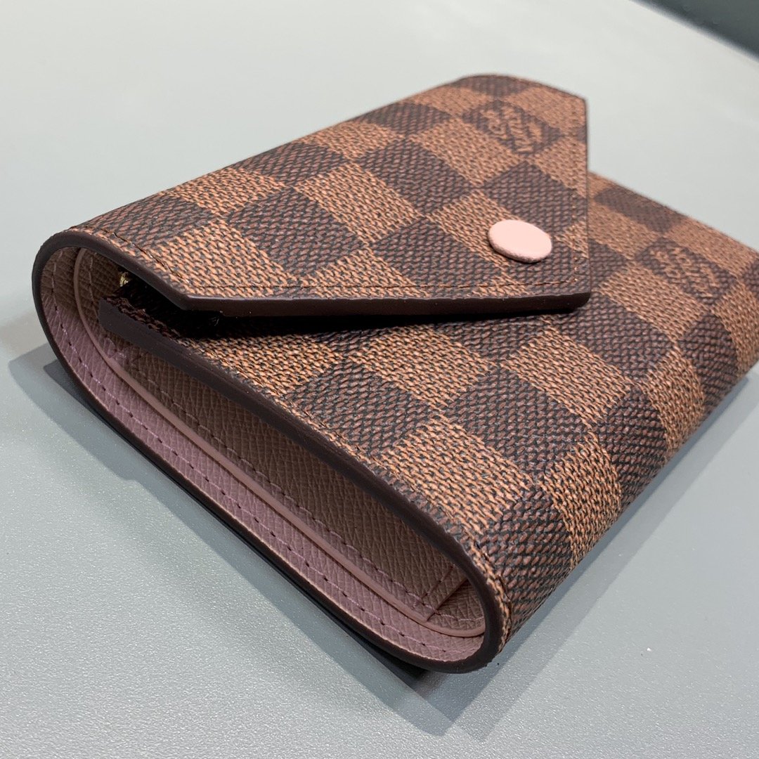 L0vis Vvtt0n Victorine Wallet Damier Ebene Rose Ballerine Pink For Women, Women’s Wallet 12cm LV N61700