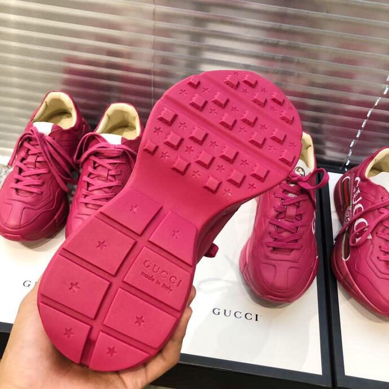 Gvc*1 Women’s Rhyton Gvc*1 Logo Sneaker Pink For Women GG