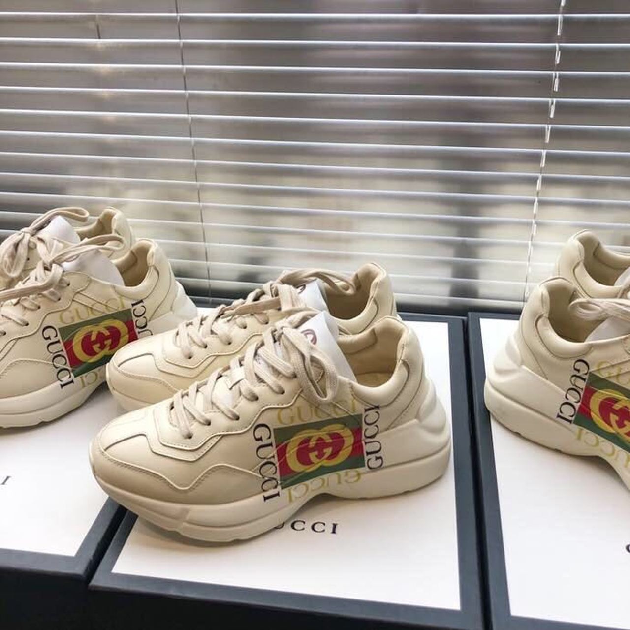 Gvc*1 Women’s Rhyton Sneaker With Gvc*1 Logo White For Women GG