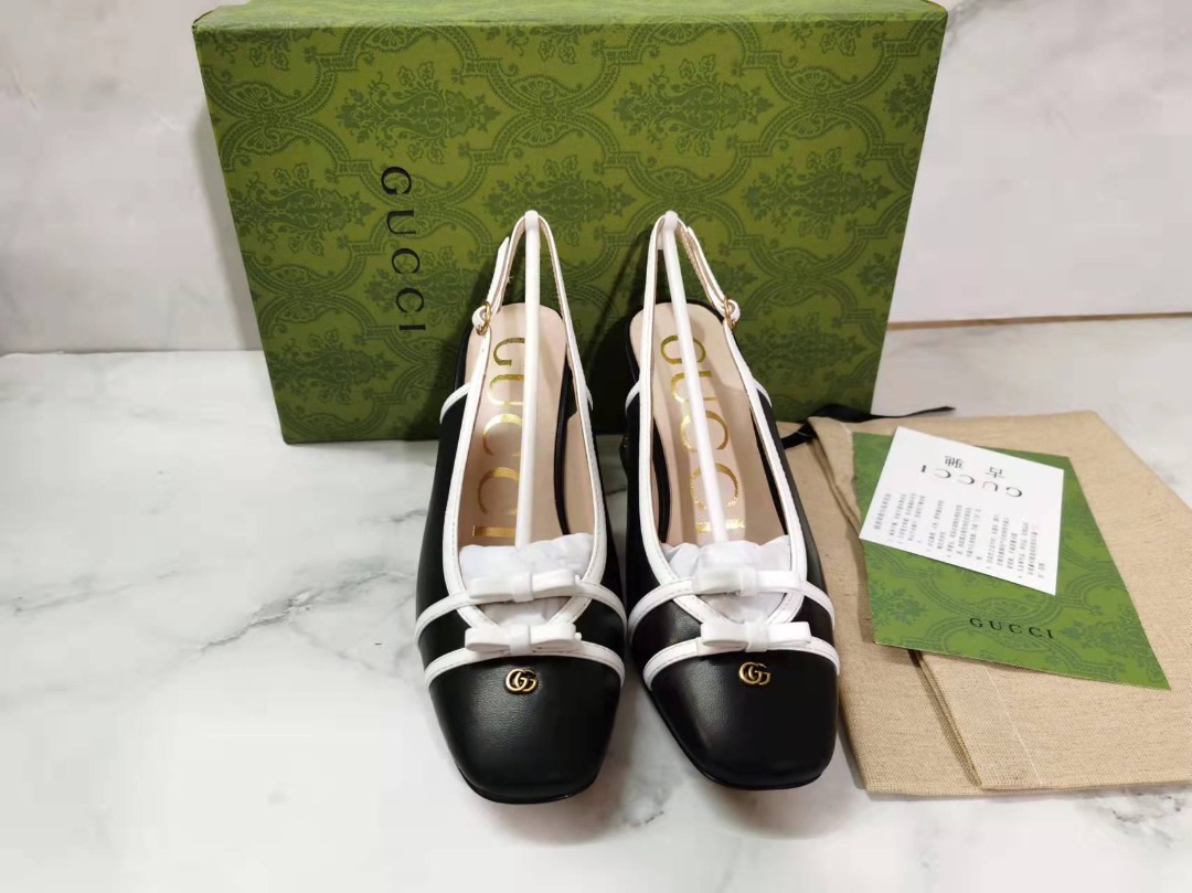 Gvc*1 Women’s Two-Tone Bow Pumps Black For Women GG