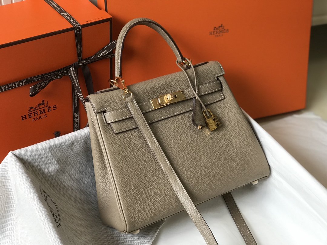 H**me5 Kelly 28 Etoupe Togo Bag For Women, Women’s Handbags, Shoulder Bags 11in/28cm