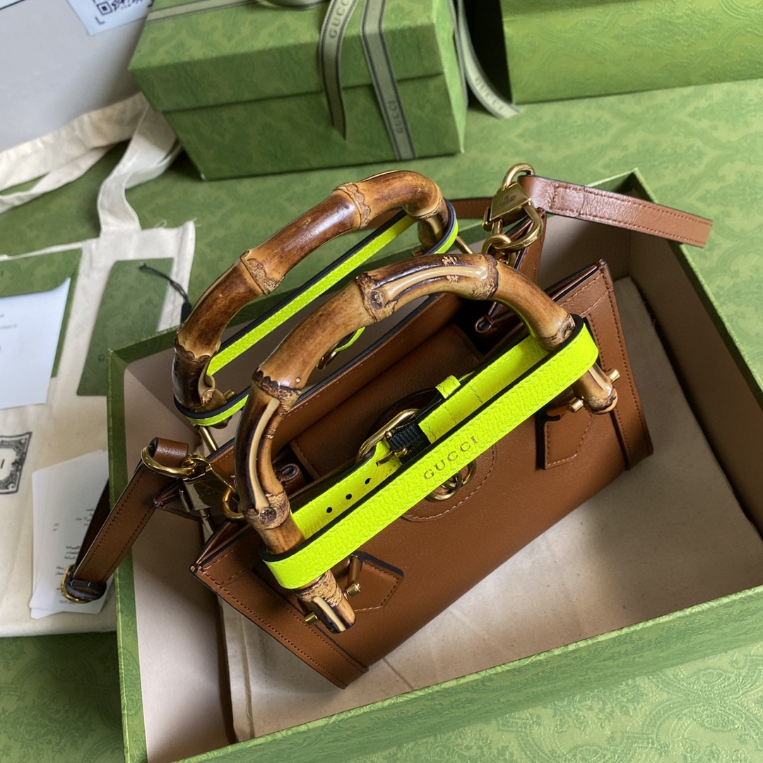 Gvc*1 Diana Mini Tote Bag Brown For Women 8in/20cm GG 655661-17QDT-2582