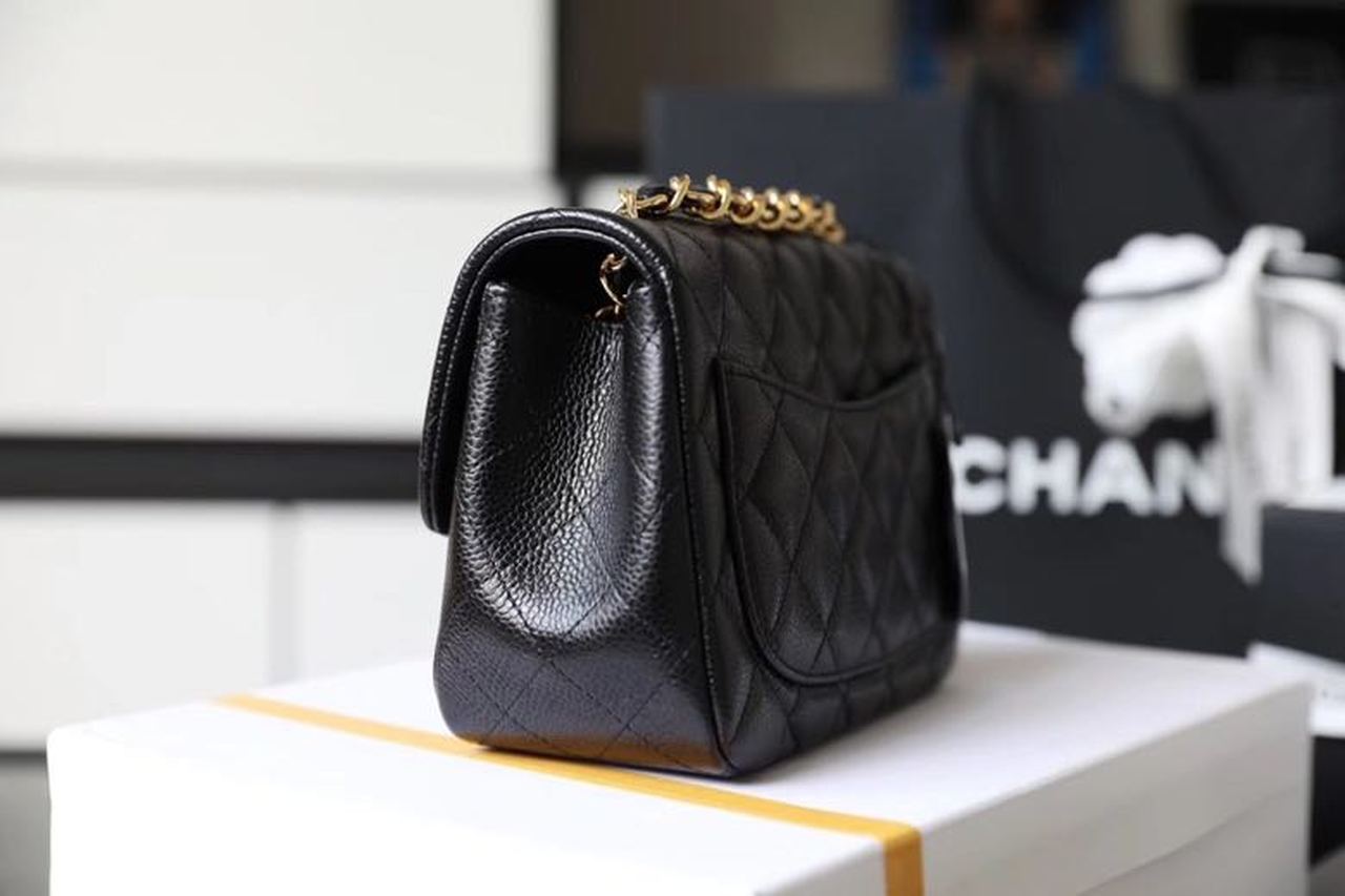 Ch**el Classic Mini Flap Bag Gold Toned Hardware Black For Women 6.7in/17cm