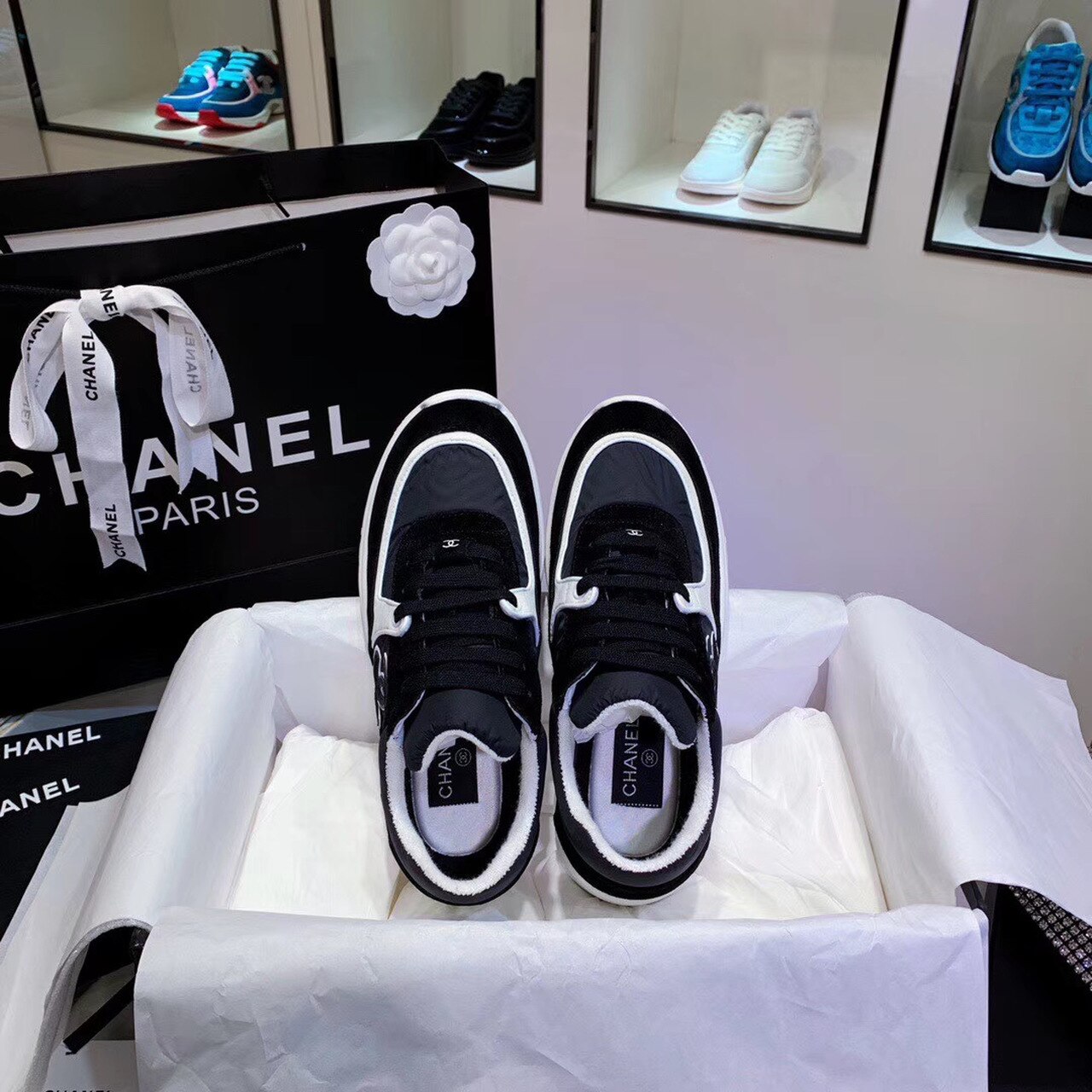 Ch**el Sneakers Black/White For Women, Women’s Shoes G34360