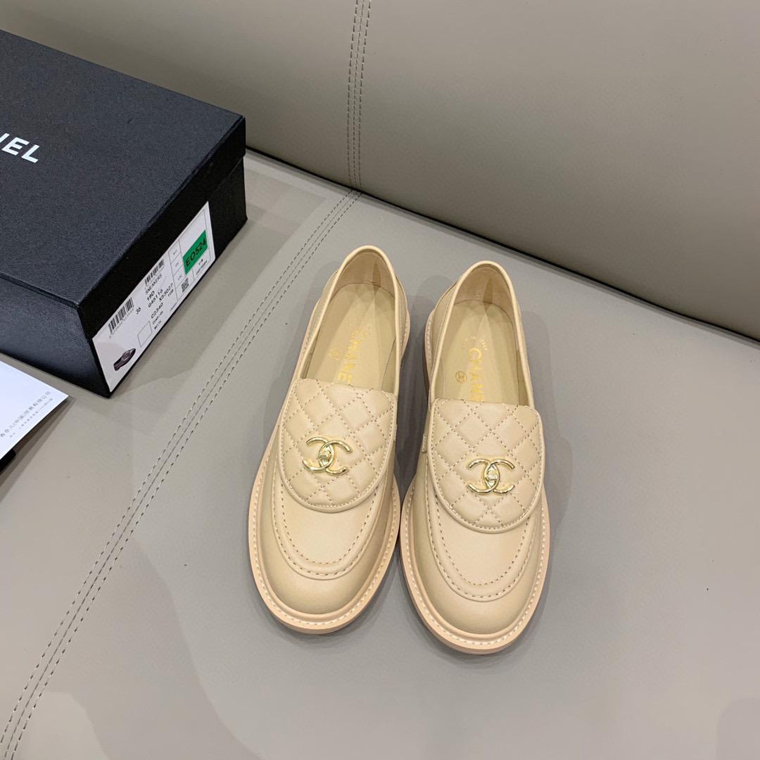 Ch**el Loafers Beige For Women, Women’s Shoes G36646