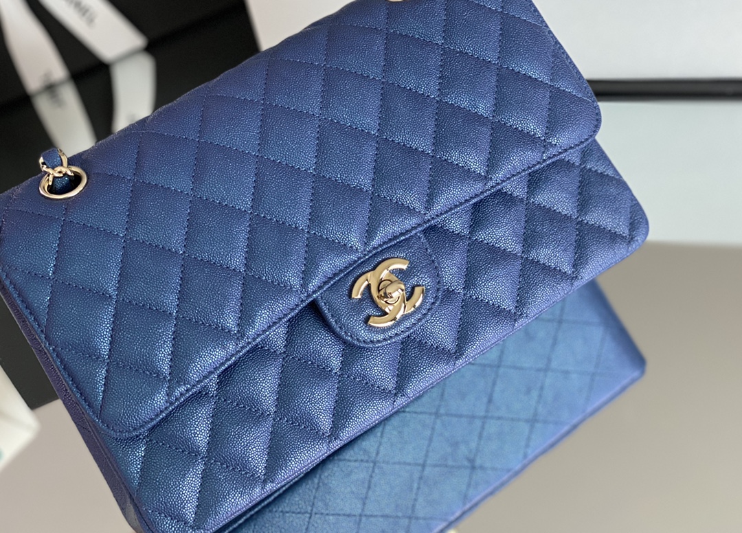 Ch**el Classic Handbag 26cm Blue For Women A01112