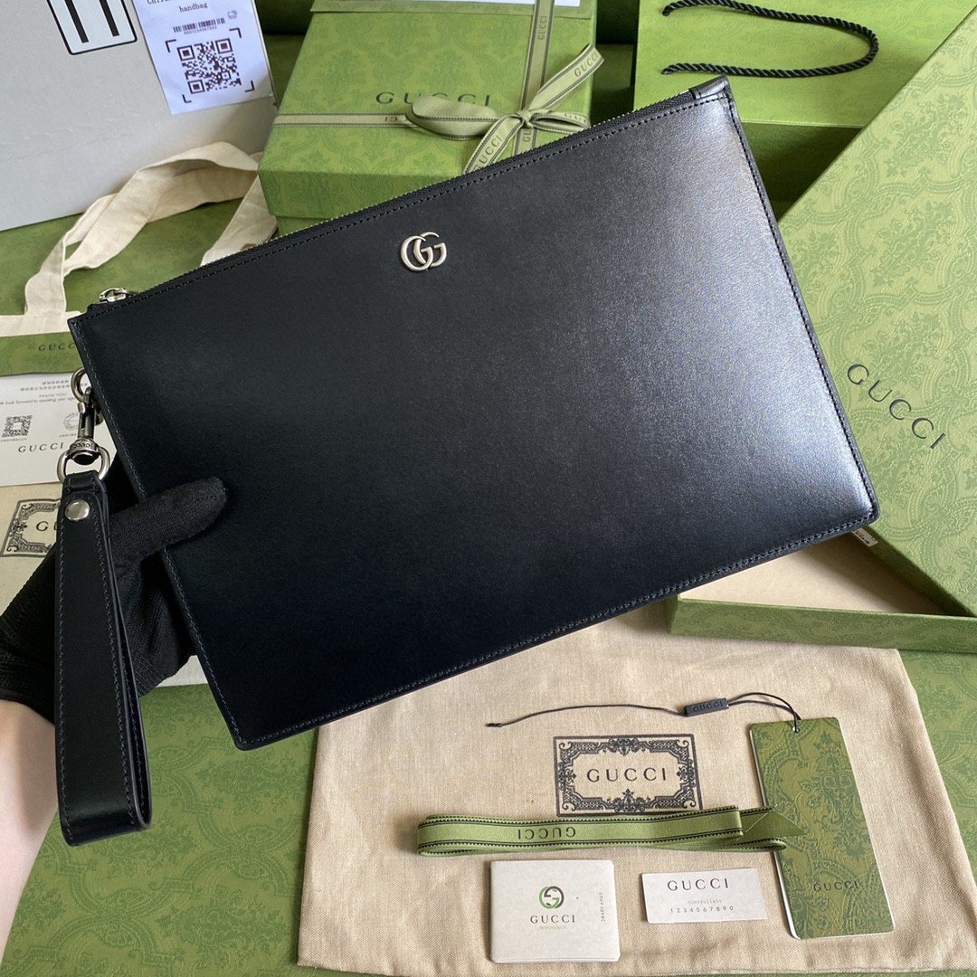 Gvc*1 Marmont Pouch Black  31cm GG 475317 DJ20T 1000