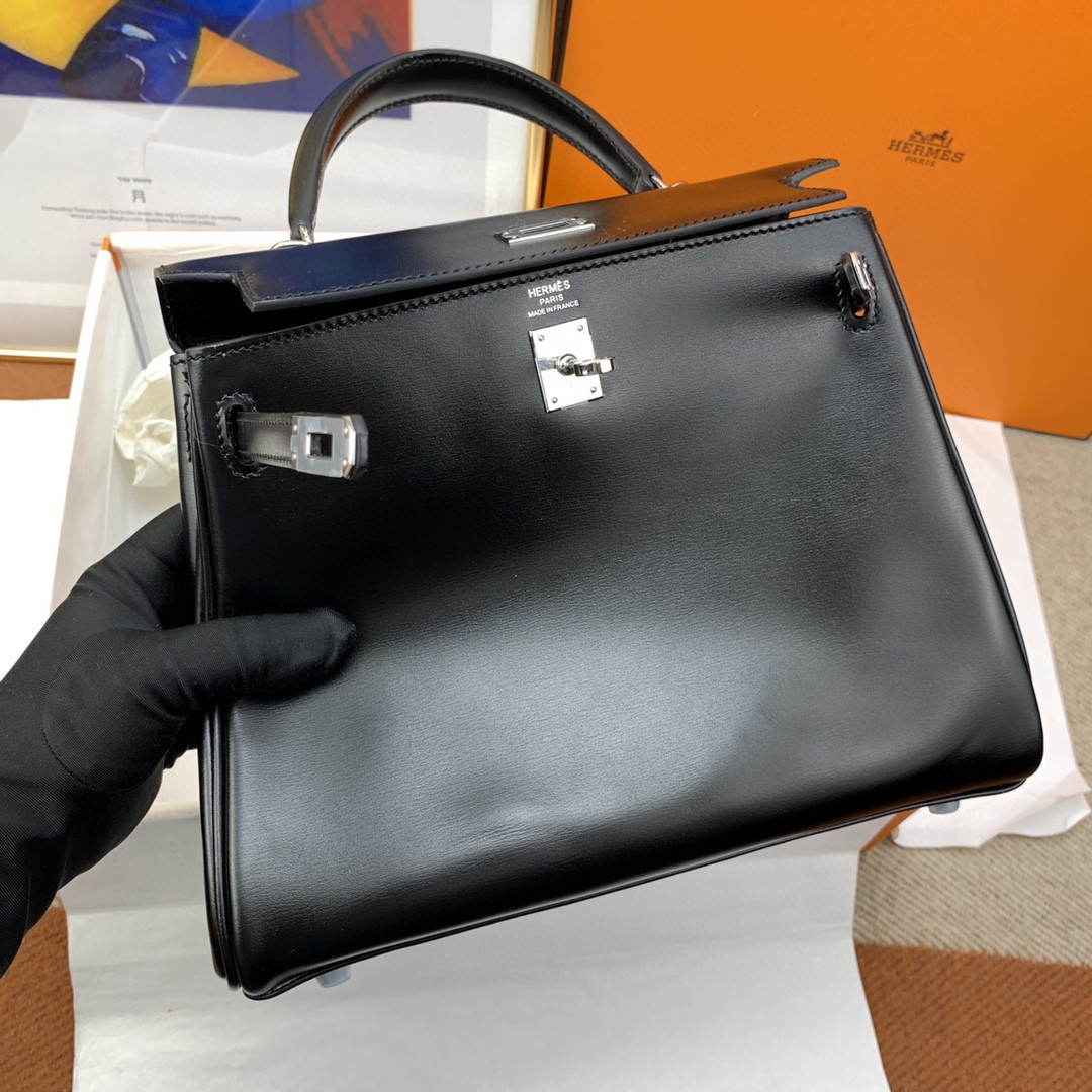 H**me5 Kelly 25 Black Bag For Women, Women’s Handbags, Shoulder Bags 10in/25cm