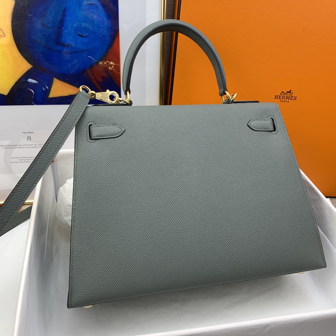 H**me5 Kelly 28 Sellier Epsom Grey Bag For Women, Women’s Handbags, Shoulder Bags 11in/28cm