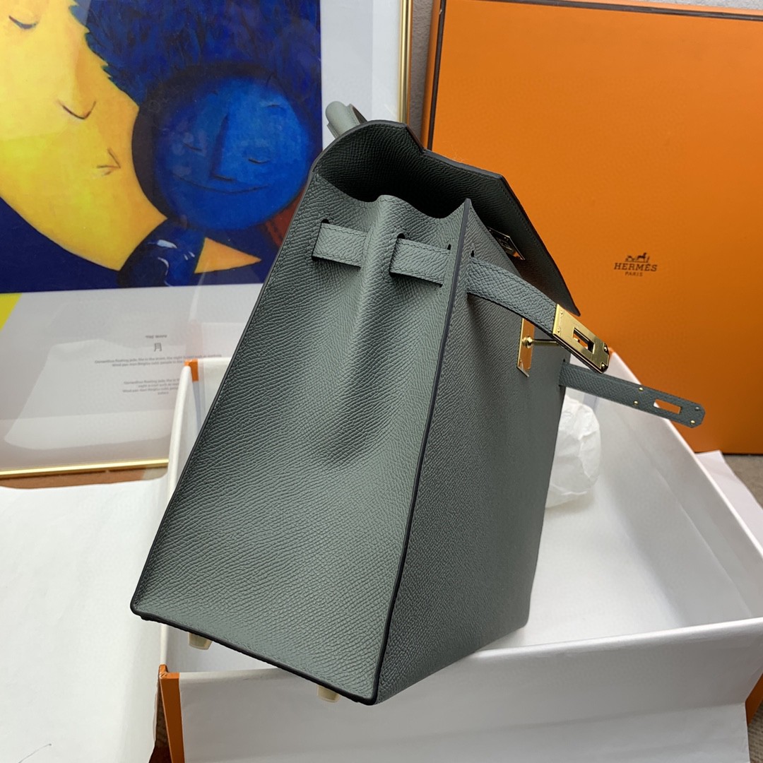 H**me5 Kelly 28 Sellier Epsom Grey Bag For Women, Women’s Handbags, Shoulder Bags 11in/28cm