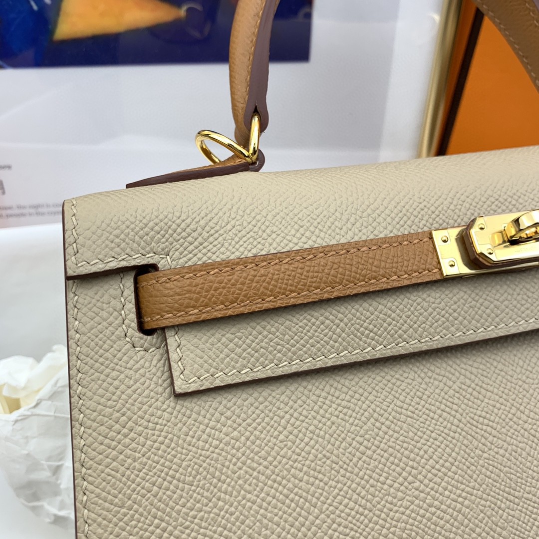 H**me5 Kelly 25 Sellier Epsom Etoupe/Brown Bag For Women, Women’s Handbags, Shoulder Bags 10in/25cm