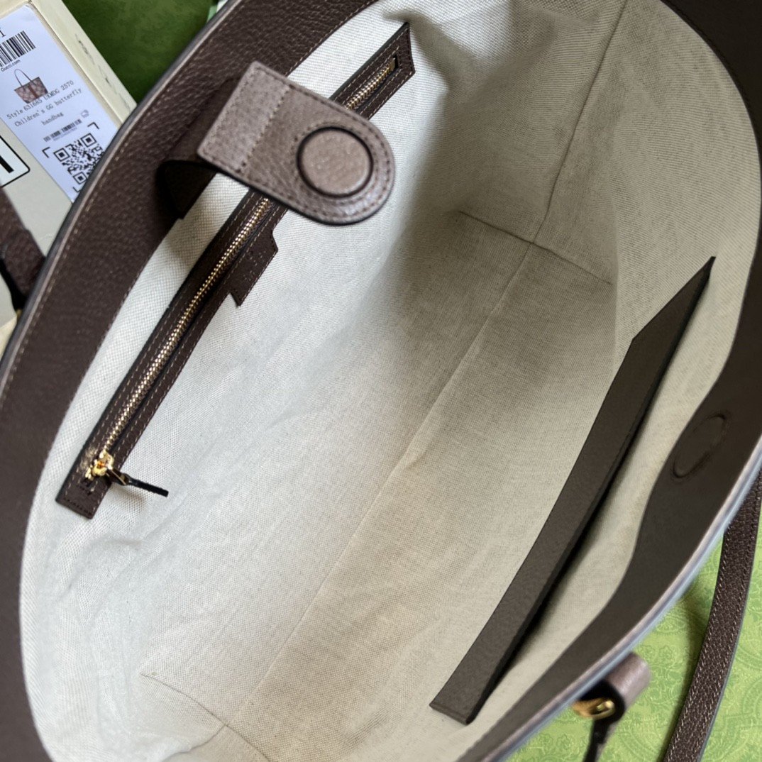 Gvc*1 Ophidia Jumbo GG Medium Tote Camel And Ebony Jumbo Canvas For Women 15in/38cm 631685 UKMDG 2570