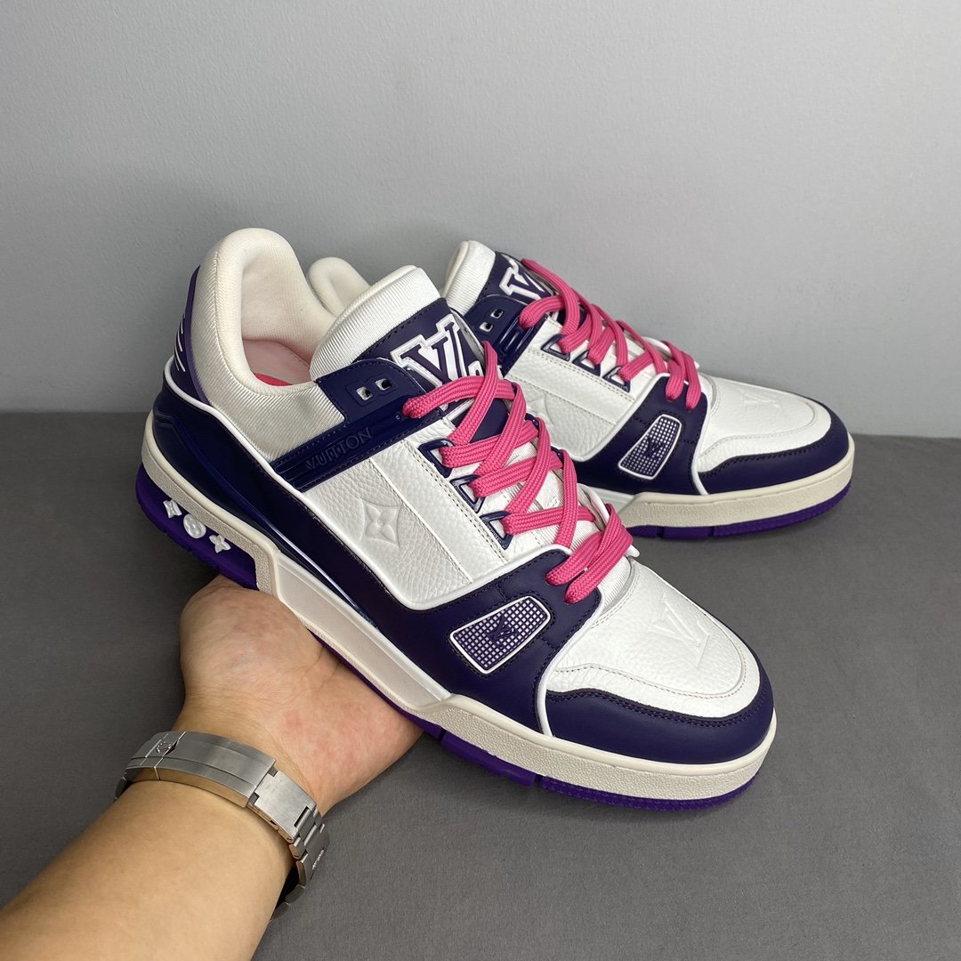 L0vis Vvtt0n Trainer Sneaker Mix Of Materials White/Purple Virgil Abloh For Men LV
