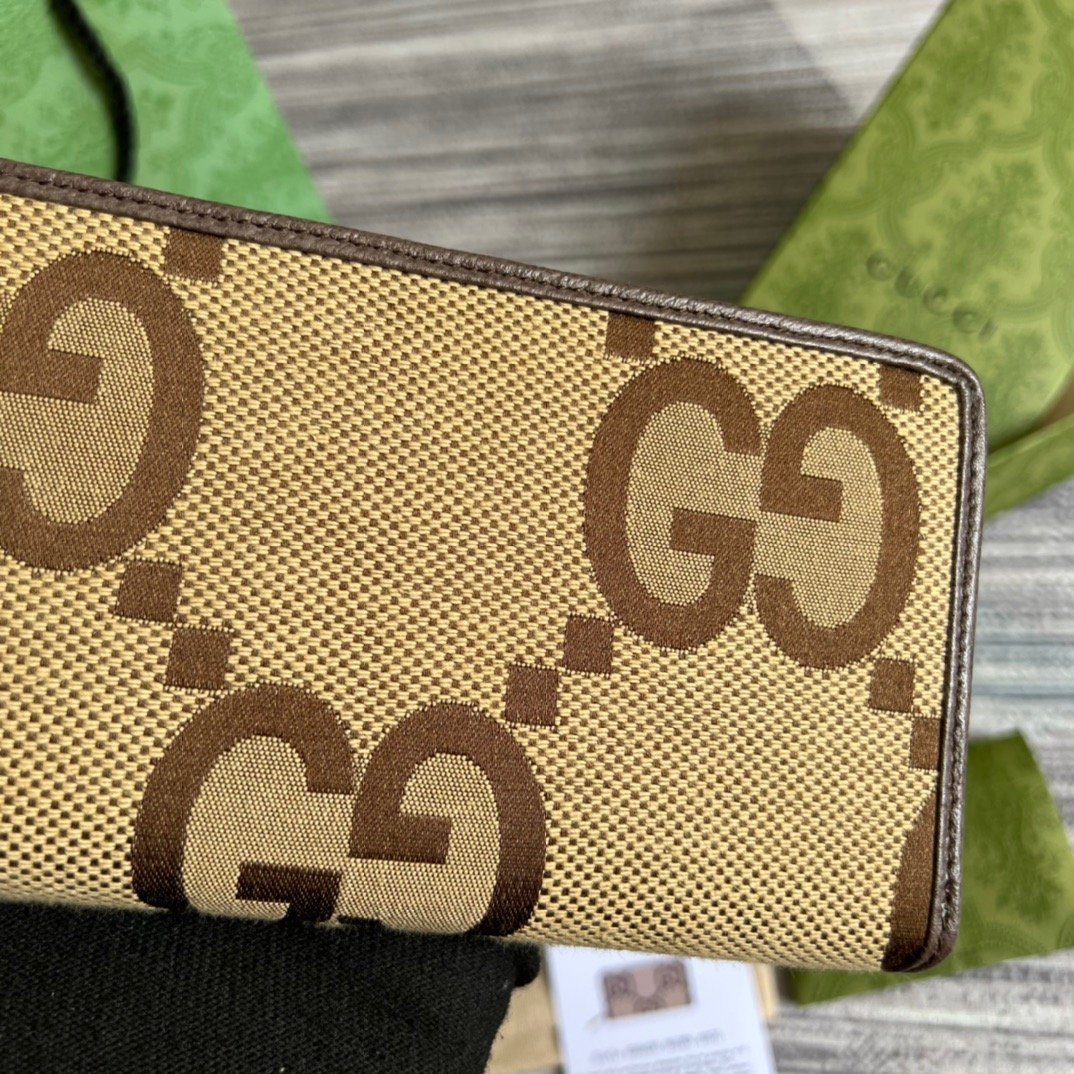 Gvc*1 Diana Jumbo GG Zip Around Wallet With GG Signature Brown For Men 7.5in/19cm GG