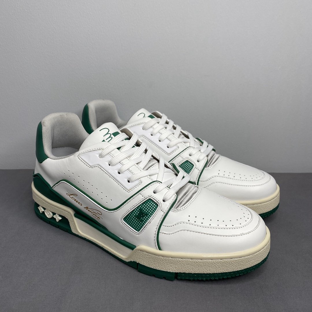L0vis Vvtt0n Trainer Sneaker Mix Of Materials White/Green For Men LV