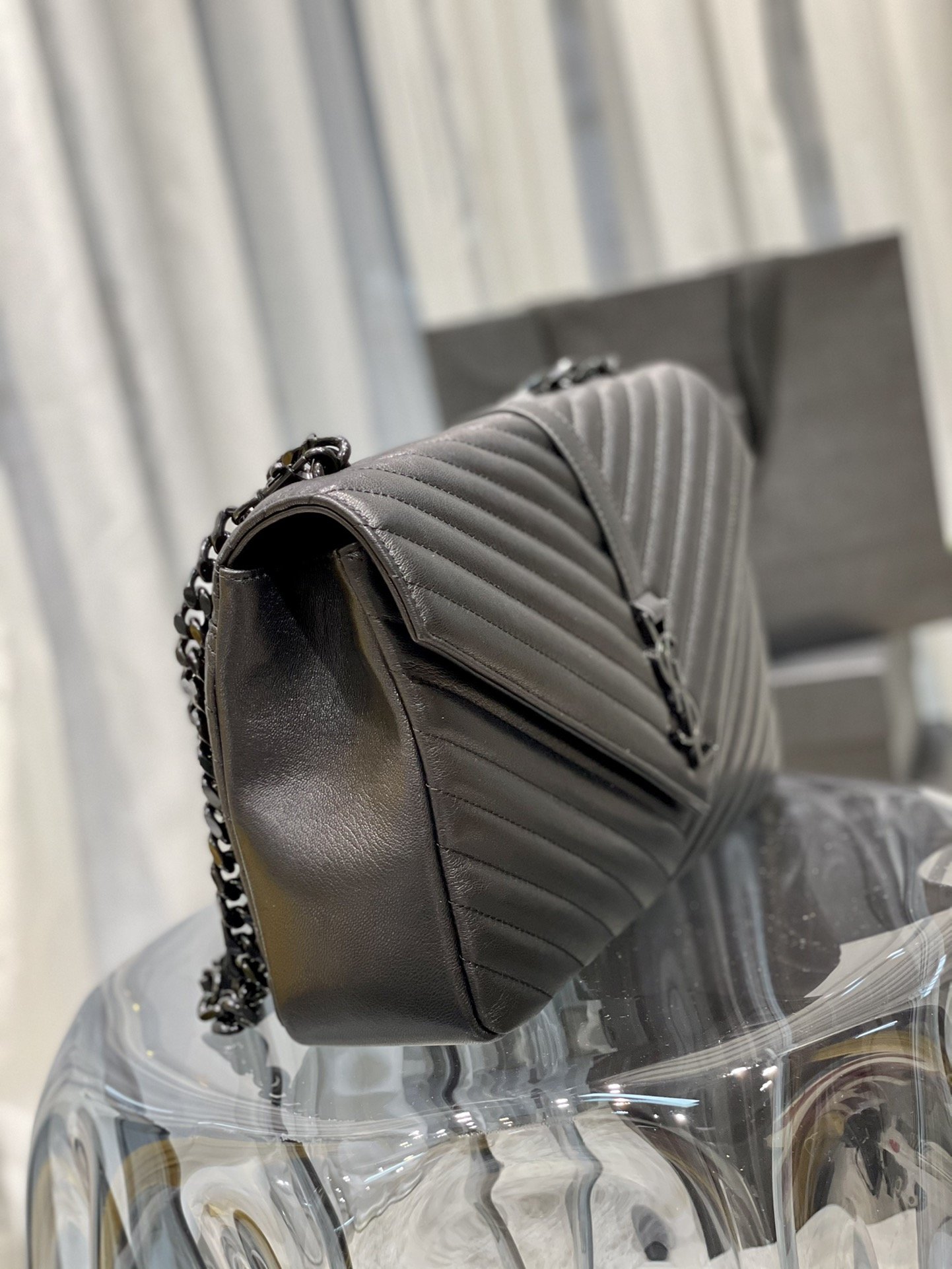 Sa1nt Lau*nt College Large Chain Bag Black With Metal Toned Hardware For Women 12.6in/32cm Y51 600278BRM081000