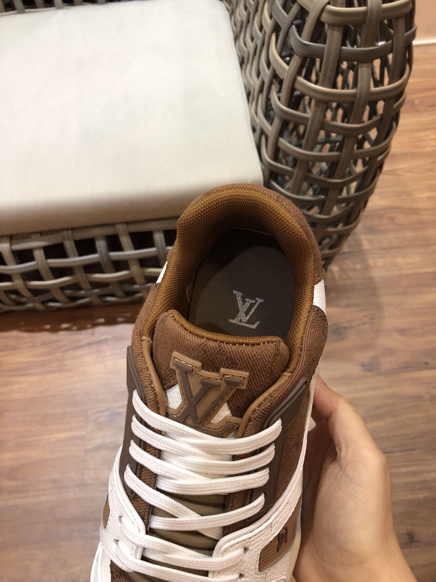 L0vis Vvtt0n Trainer Sneaker Rubber Monogram White/Brown Virgil Abloh For Men LV