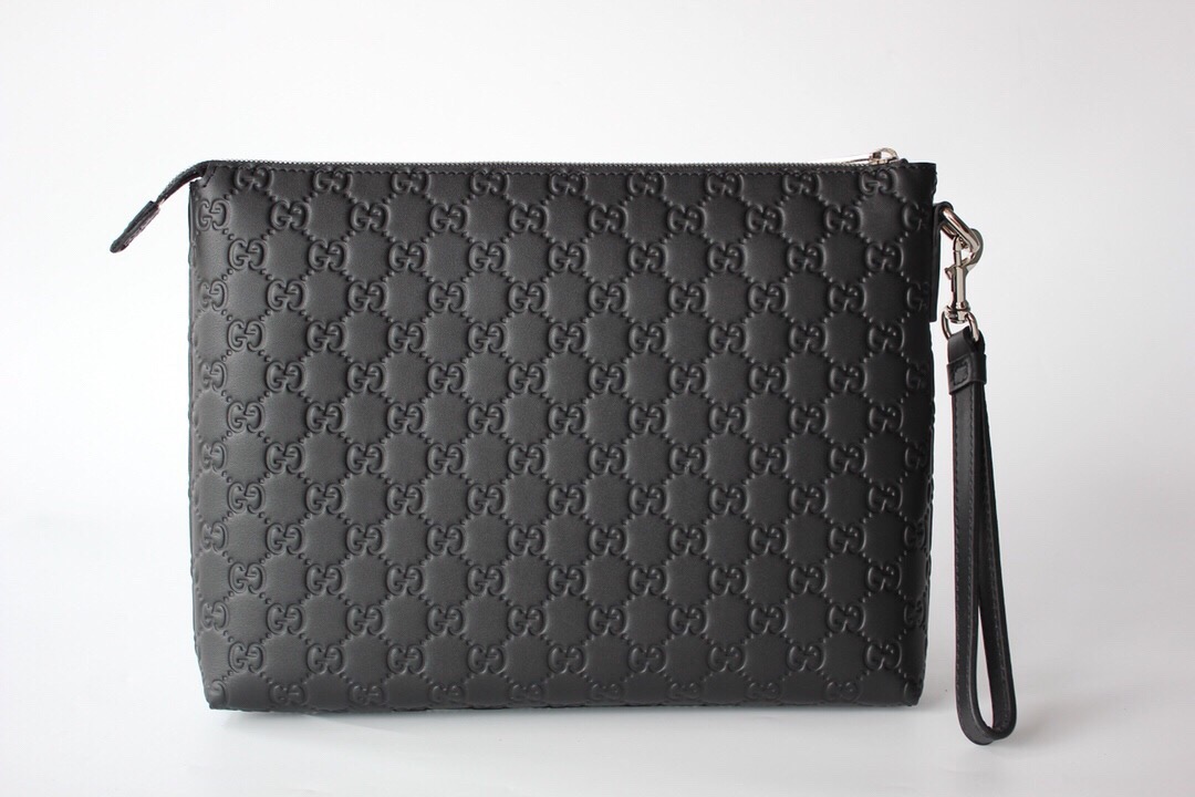 Gvc*1 Animalier Pouch Full Black For Men, Men’s Pouch 12in/30.5cm GG