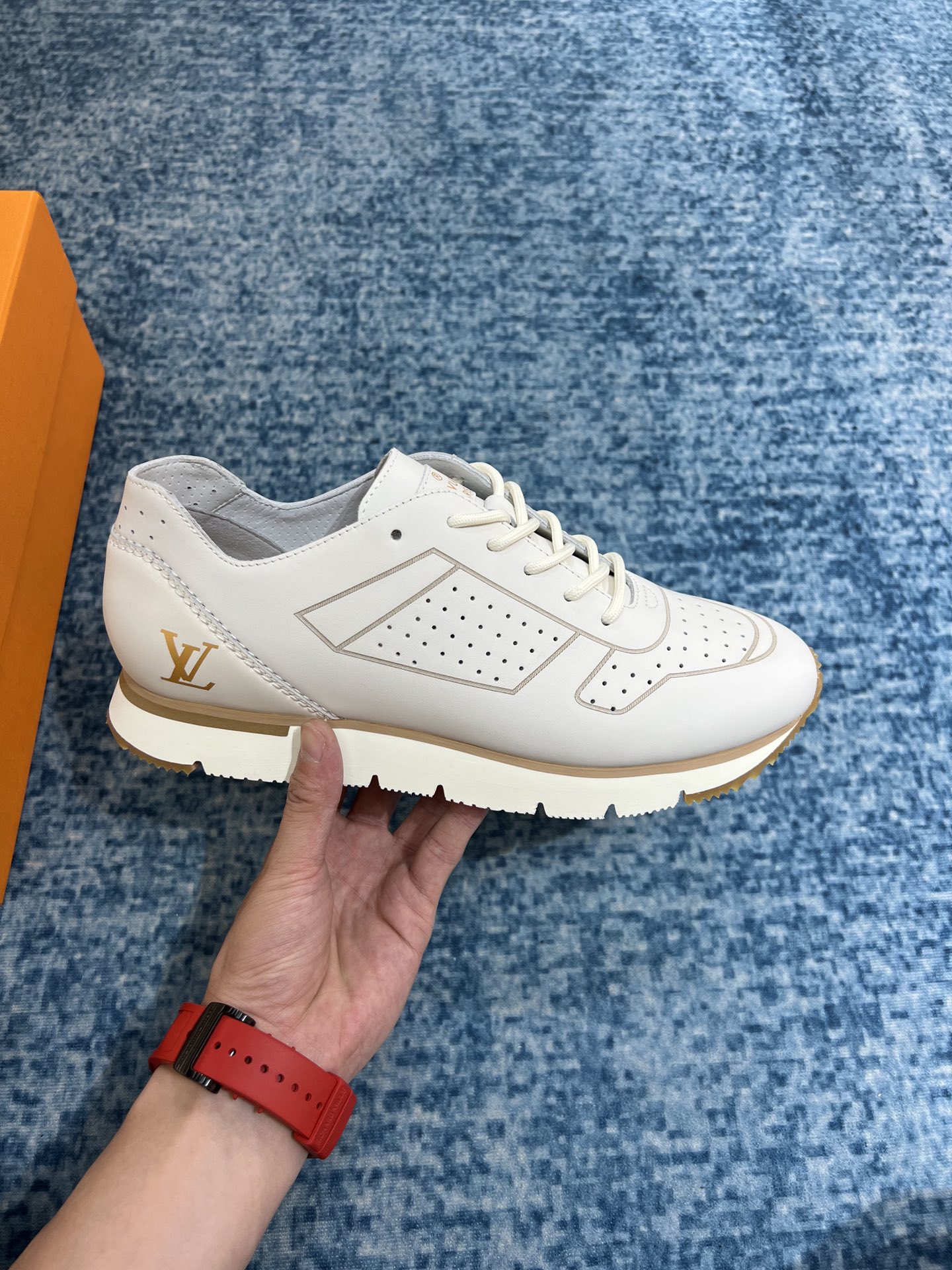 L0vis Vvtt0n Formal Dimension High Derby Rubber White For Men LV