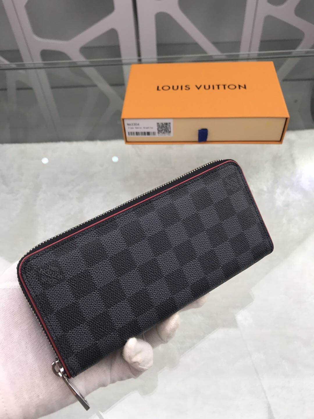 L0vis Vvtt0n Zippy Wallet Vertical Wallet Damier Graphite Canvas For Men, Men’s Wallet 7.9in/20cm LV