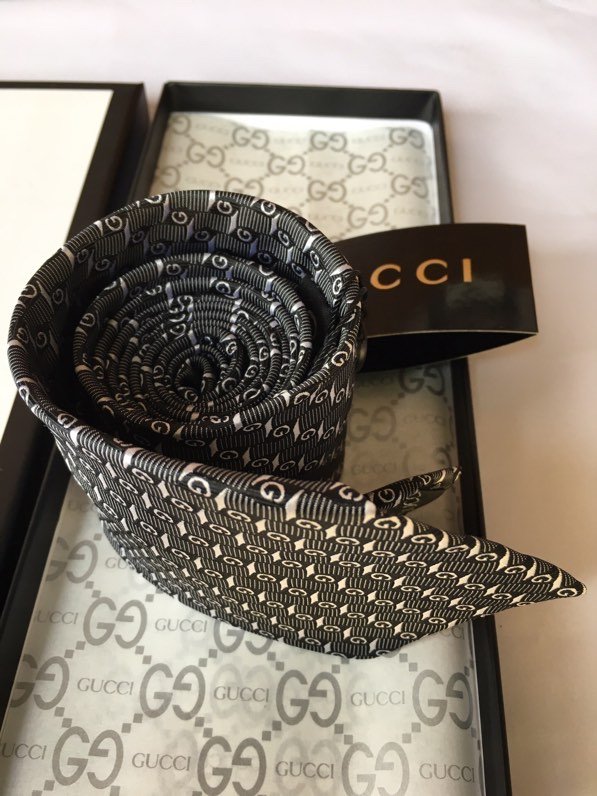 Gvc*1 G Silk Jacquard Tie Dark Grey GG Men Tie