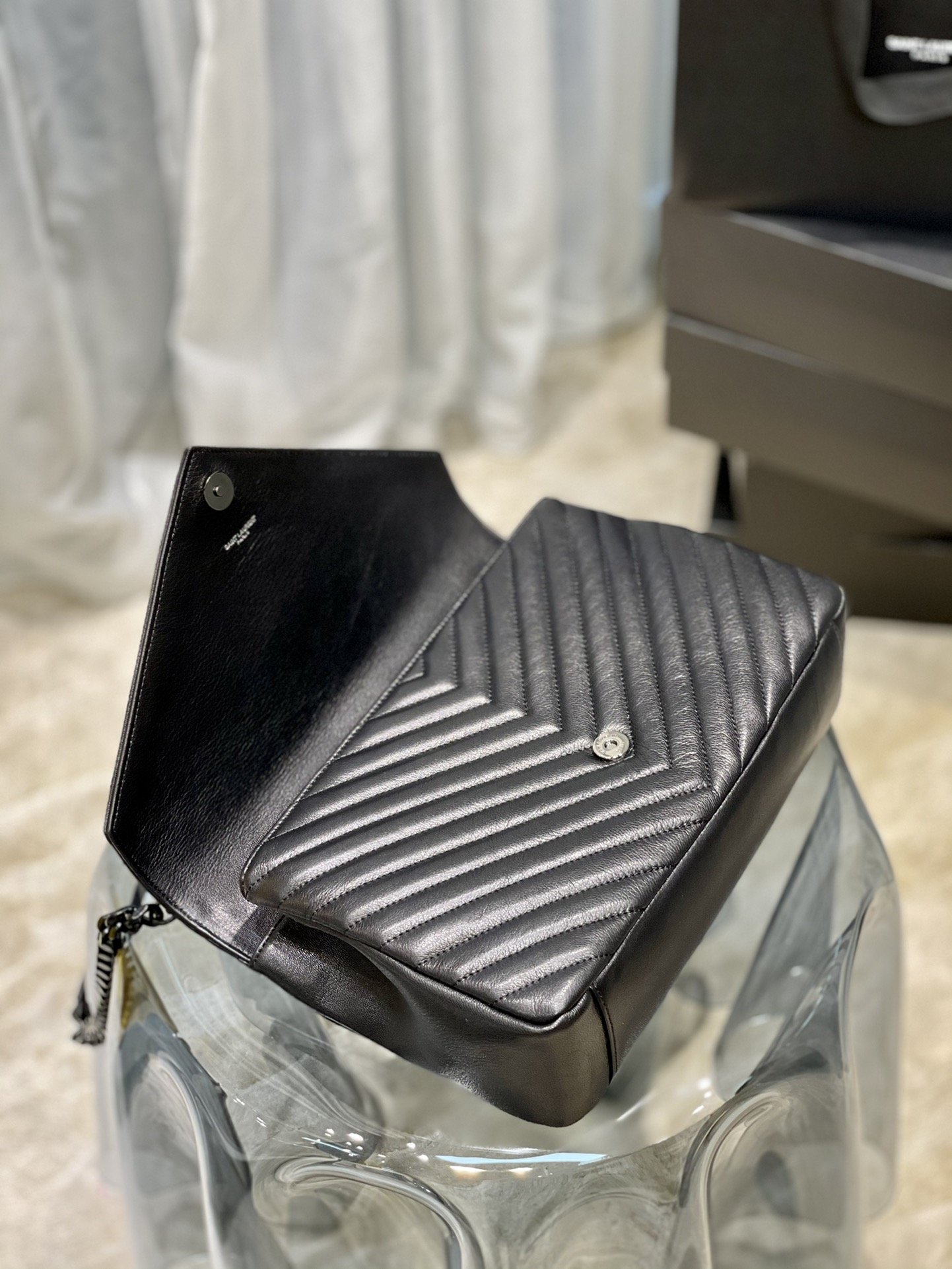 Sa1nt Lau*nt College Large Chain Bag Black With Metal Toned Hardware For Women 12.6in/32cm Y51 600278BRM081000