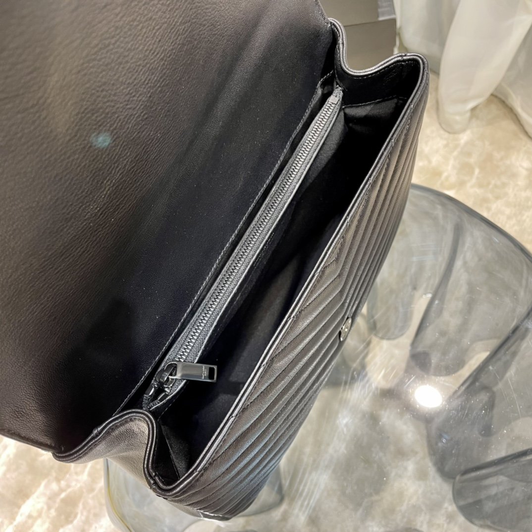 Sa1nt Lau*nt College Large Chain Bag Black With Metal Toned Hardware For Women 12.6in/32cm Y51 600278BRM081000