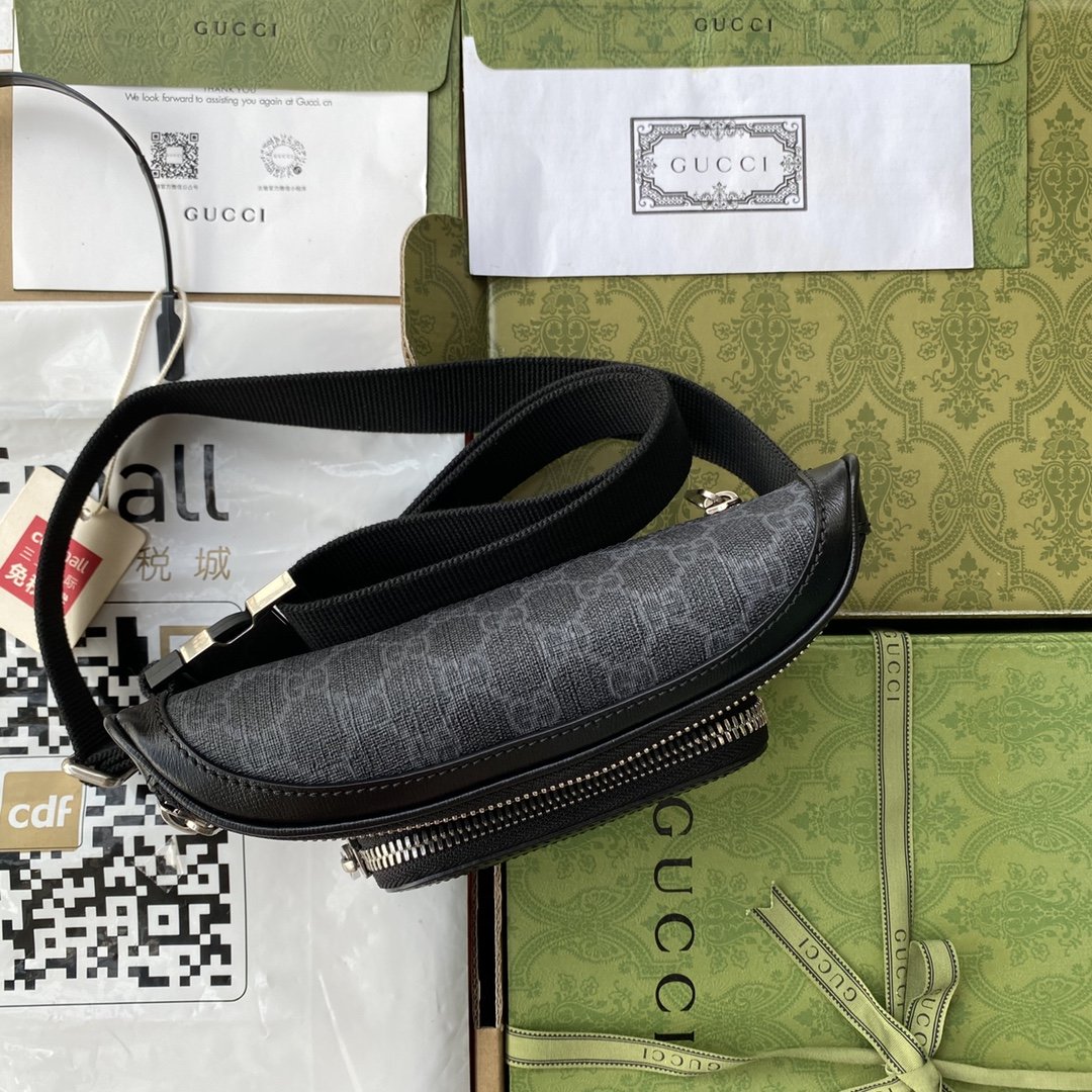 Gvc*1 Belt Bag With Interlocking G Black GG Svp*me Canvas For Men 9in/23cm GG ‎682933 92THN 1000