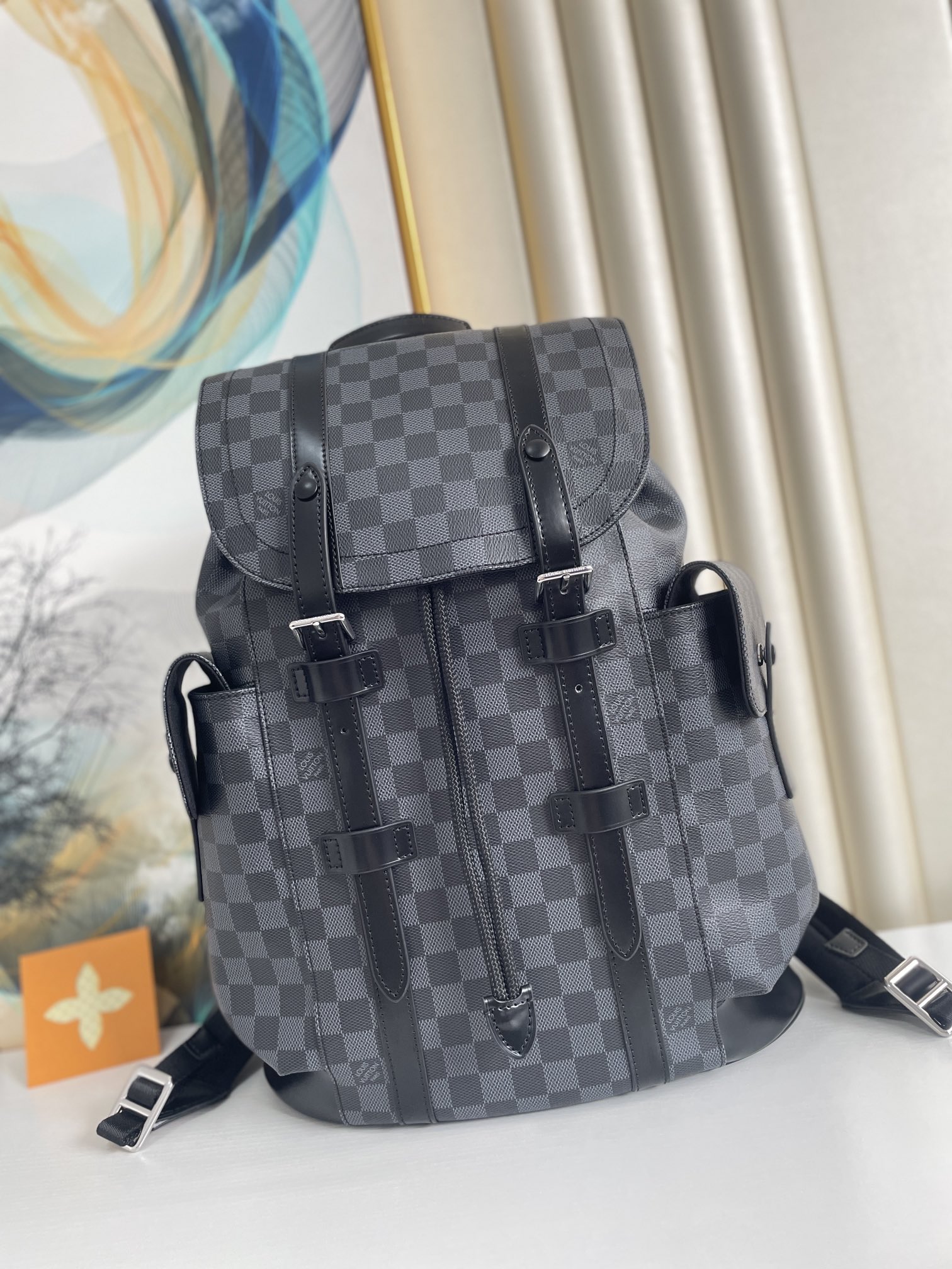 L0vis Vvtt0n Christopher PM Damier Graphite For Men, Men’s Bags, Men’s Backpack 17.3in/44cm LV N41379