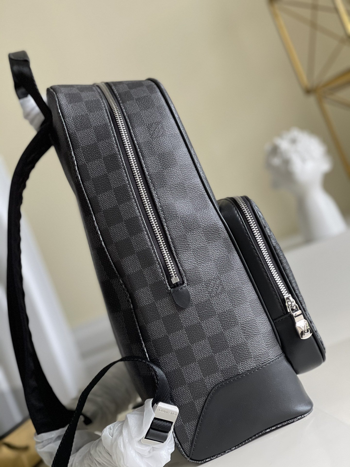 L0vis Vvtt0n Campus Backpack Damier Graphite 3D Canvas Grey For Men, Men’s Bags 39cm LV N50009