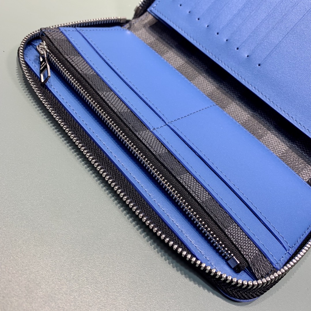 L0vis Vvtt0n Zippy Wallet Vertical Wallet Damier Graphite Canvas For Men, Men’s Wallet 7.9in/20cm LV