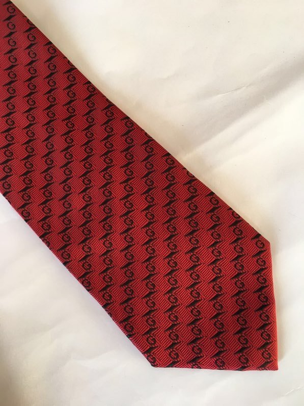 Gvc*1 G Silk Jacquard Tie Red GG Men Tie