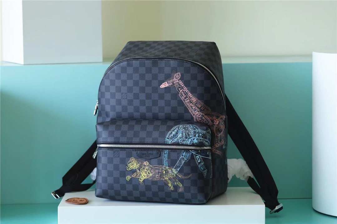 L0vis Vvtt0n Discovery Backpack Damier Graphite Canvas For Men, Men’s Bags 11.4in/29cm LV N45275