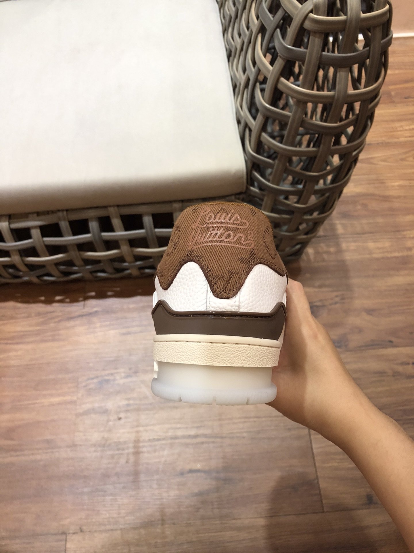 L0vis Vvtt0n Trainer Sneaker Rubber Monogram White/Brown Virgil Abloh For Men LV