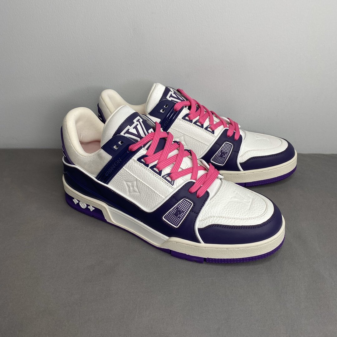 L0vis Vvtt0n Trainer Sneaker Mix Of Materials White/Purple Virgil Abloh For Men LV