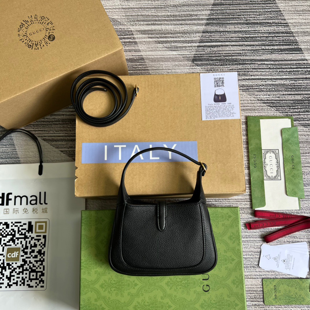 Gvc*1 Jackie 1961 Mini Shoulder Bag Black For Women, Women’s Bags 7.5in/19cm GG ‎637091 10O0G 1000