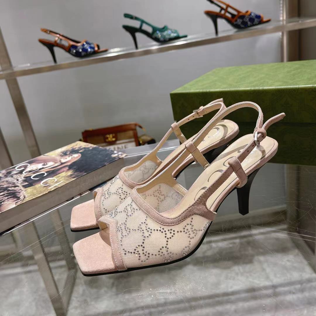 Gvc*1 Women’s GG Slingback Mid-Heel Pump Beige For Women GG