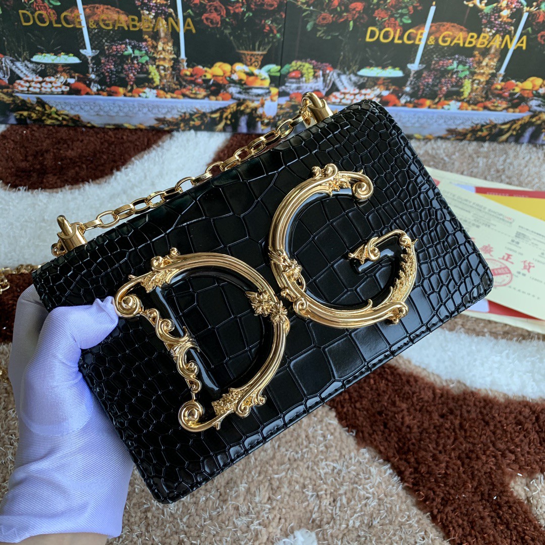 Dolce & Gabbana DG Girls Cross Body Bag Black For Women 8.3in/21cm DG