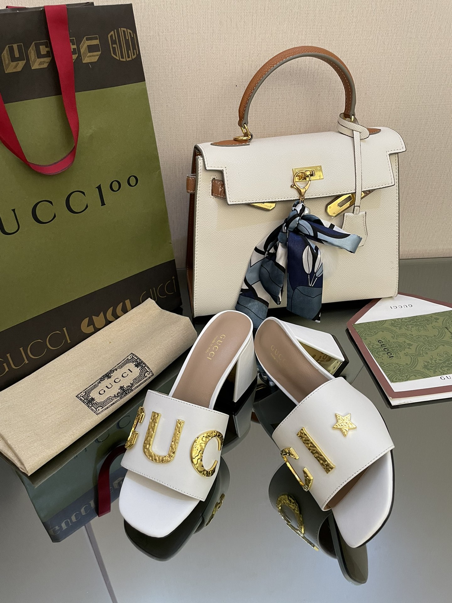 Gvc*1 Women’s ‘Gvc*1’ Slide Sandal White For Women GG