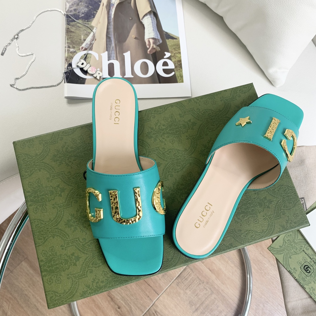 Gvc*1 Women’s ‘Gvc*1’ Slide Jade Green For Women GG 