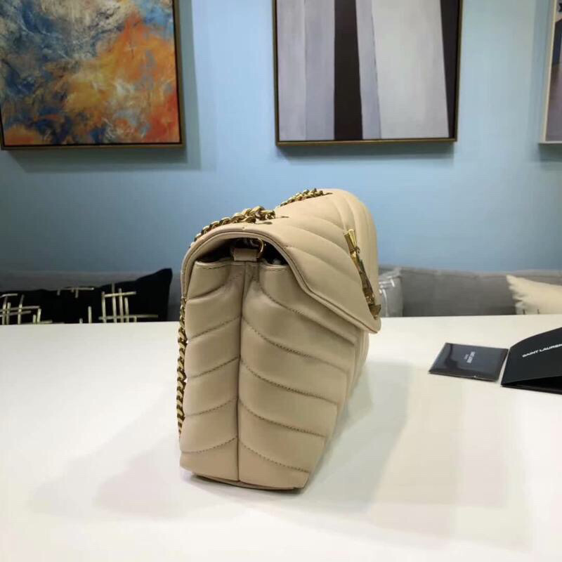 Sa1nt Lau*nt Loulou Small Chain Bag In Matelassé “Y” Beige For Women 9.8in/23cm Y51 494699DV7272721