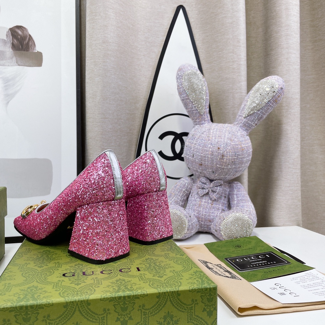 Gvc*1 Lovelight Mid-Heel Crystal Ballet Flat With Horsebit Silver For Women GG