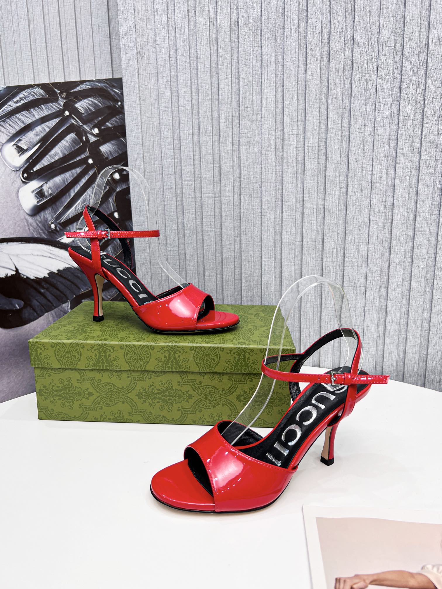 Gvc*1 Women’s High-Heel Sandal By Matelasse Red For Women GG