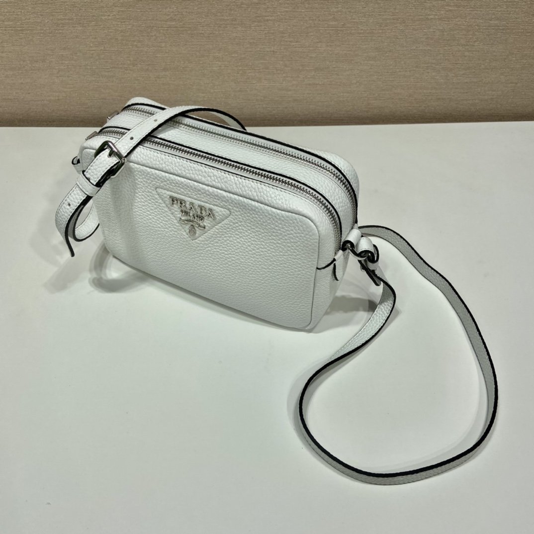 Pra*a Bag With Shoulder Strap White For Women, Women’s Bags 8.6in/22cm 1BH082_2DKV_F0009_V_3OM