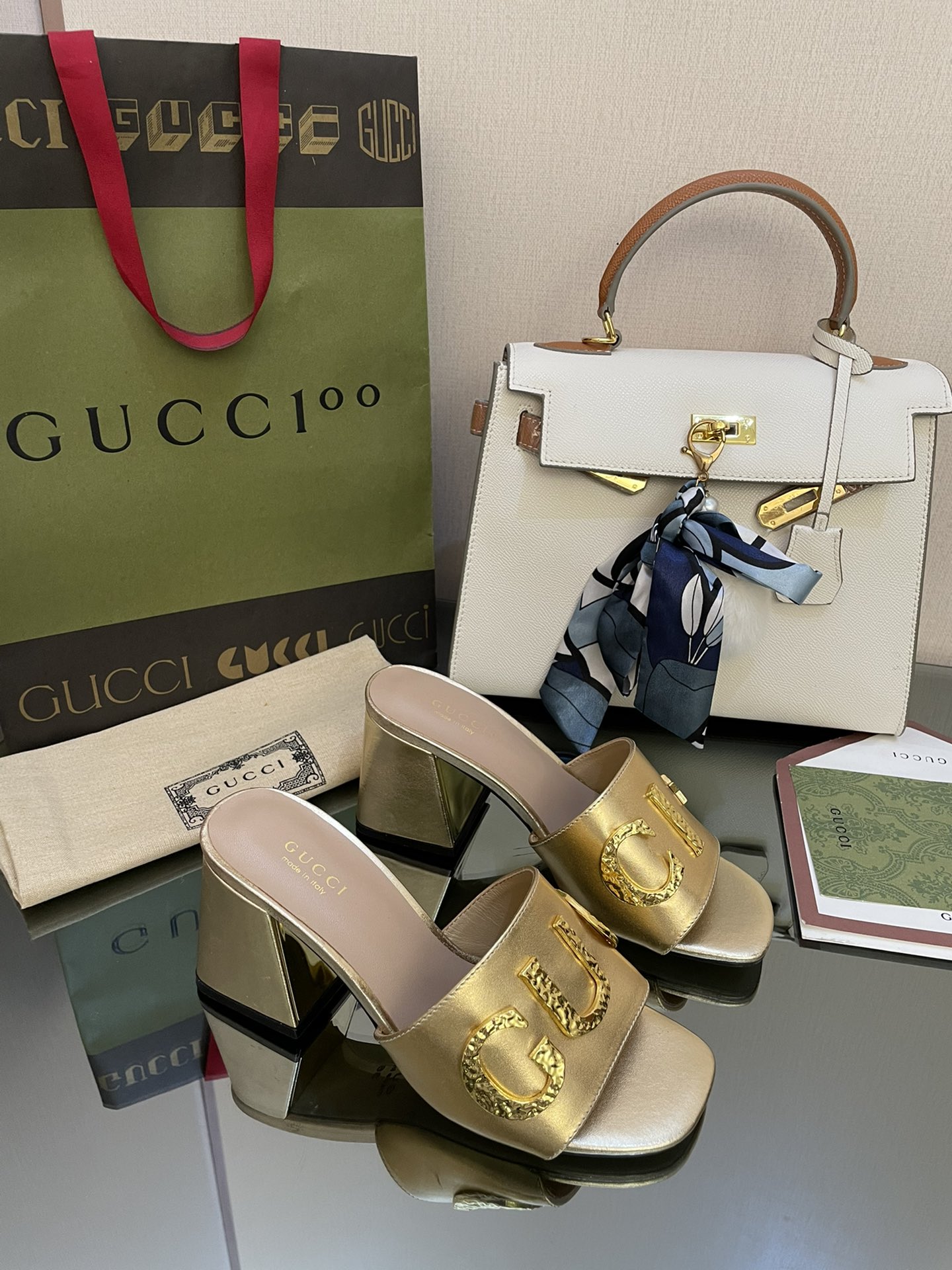 Gvc*1 Women’s ‘Gvc*1’ Slide Sandal Gold For Women GG