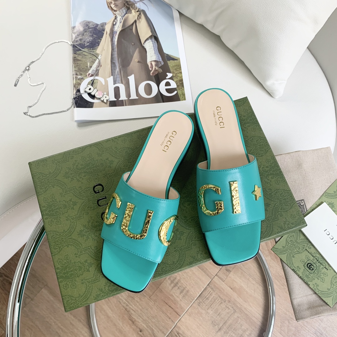 Gvc*1 Women’s ‘Gvc*1’ Slide Jade Green For Women GG 