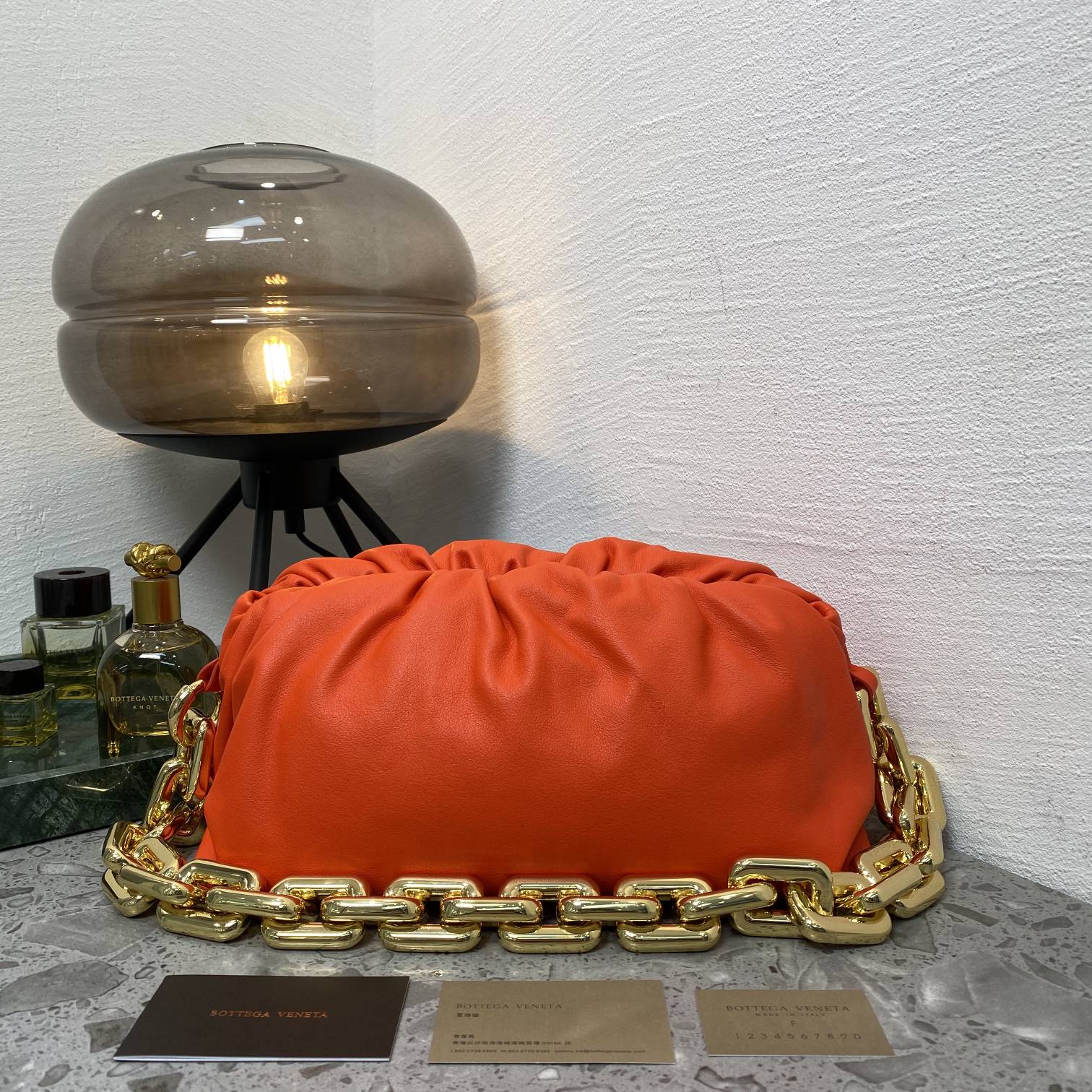 B0tt*ga Ven*ta Chain Pouch Orange, For Women, Women’s Bags 12.2in/31cm