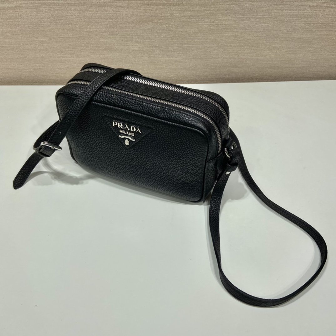 Pra*a Bag With Shoulder Strap Black For Women, Women’s Bags 8.6in/22cm 1BH082_2DKV_F0002_V_3OM